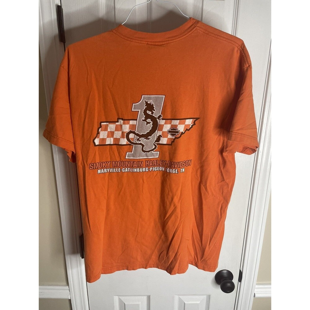 Harley Davidson Large Pocket T-Shirt State Tennessee Vols Smokey Mountain Dragon